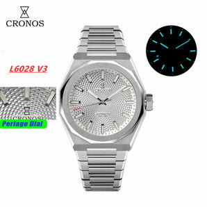 Cronos 39mm Guilloche Dial PT5000 Men Watch L6028 V3